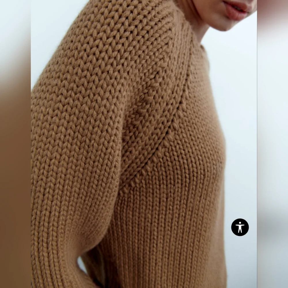 (354) NWT ZARA Oversized Knit Sweater, Size S - Picture 4 of 9